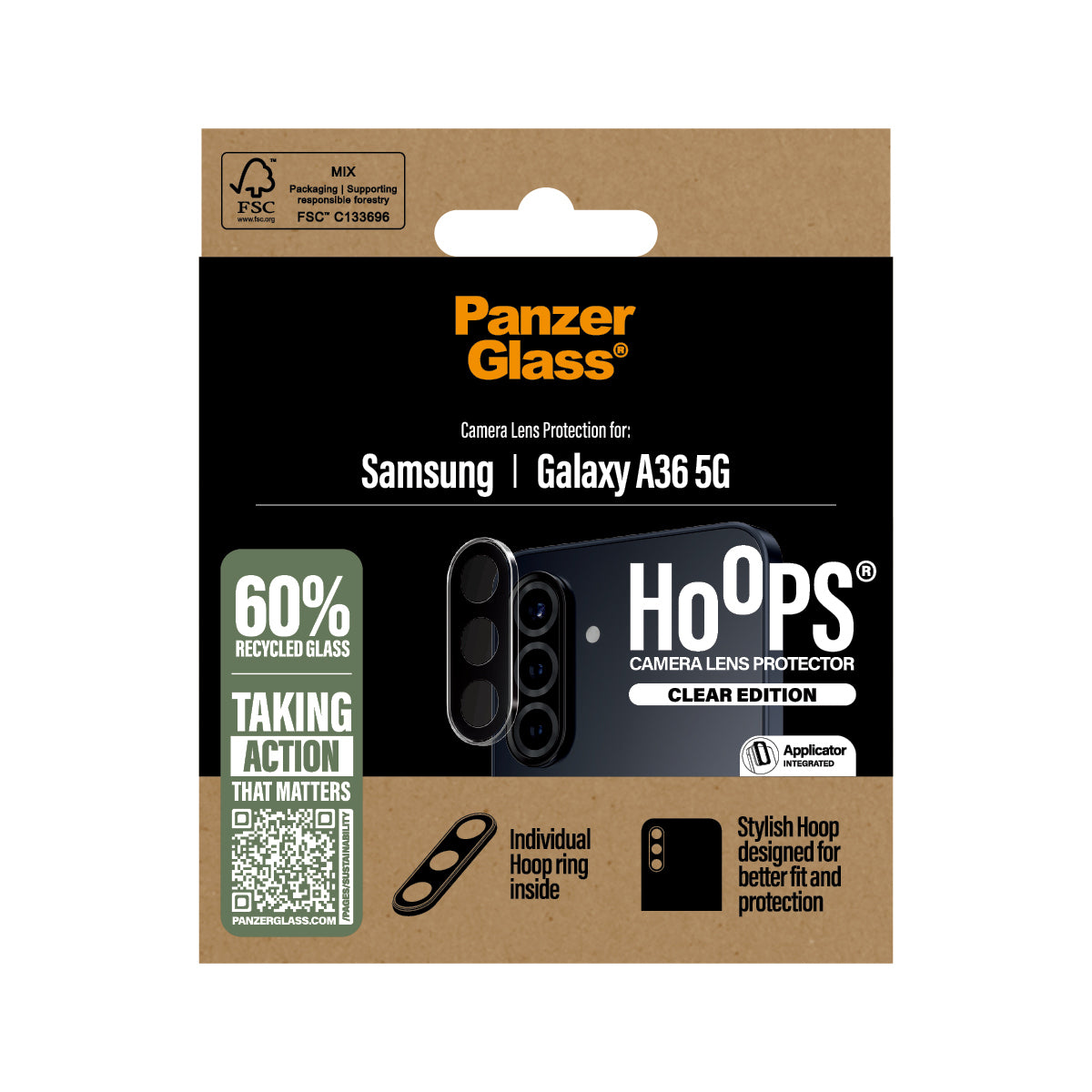 PanzerGlass ® Hoops® Camera Lens Protector Transparent Samsung Galaxy A36 5G Protector de pantalla 1 pieza(s) (3)
