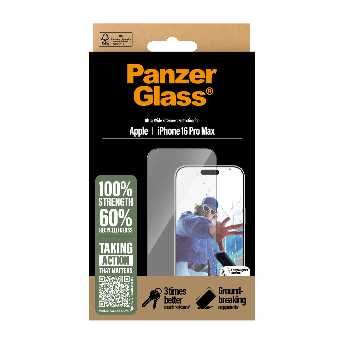PanzerGlass ® Screen Protector iPhone 16 Pro Max | Ultra-Wide Fit Protector de pantalla Apple 1 pieza(s) (3)