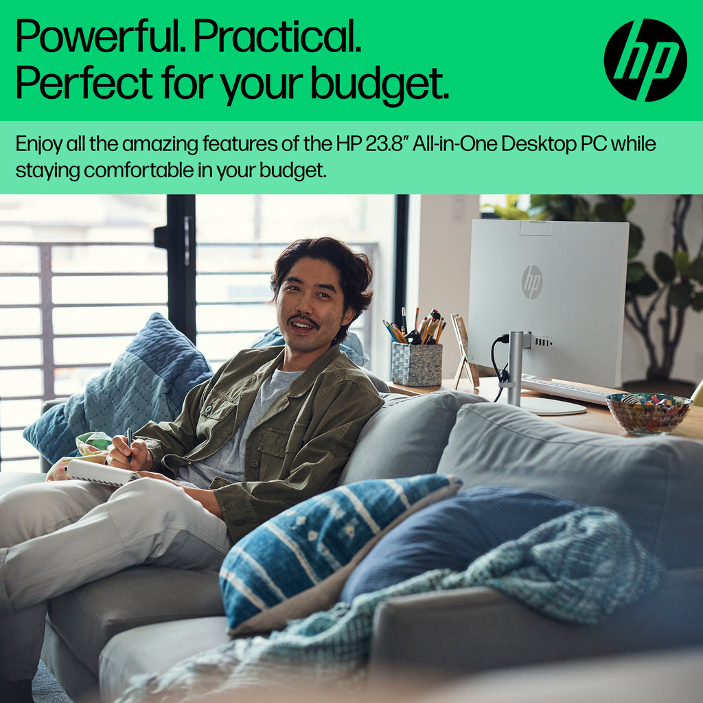 HP 24 -cr0063na PC Intel® Core™ i3 i3-N300 60.5 cm (23.8") 1920 x 1080 pixels All-in-One PC 8 GB DDR4-SDRAM 256 GB SSD Windows 11 Home Wi-Fi 6 (802.11ax) White (8)