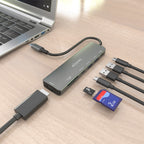 AISENS ASUC-7P026-GR base para portátil y replicador de puertos Alámbrico USB 3.2 Gen 1 (3.1 Gen 1) Type-C (6)