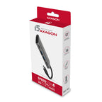 Axagon HMC-4G2 hub de interfaz USB 3.2 Gen 2 (3.1 Gen 2) Type-C 10000 Mbit/s Gris (3)