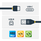 StarTech.com USB2CB2M cable USB USB C 0,48 Gbit/s Negro