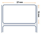 Labels, Zebra, Sintético, Z-Ultimate 3000T Blanco, An: 27 mm, Al: 15 mm, L: 200 mm, C: 76 mm 3012727-T