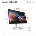 HP Series 7 Pro 27 inch QHD Thunderbolt 4 Monitor - 727pu pantalla para PC 68,6 cm (27") 2560 x 1440 Pixeles Quad HD LCD Negro (8)