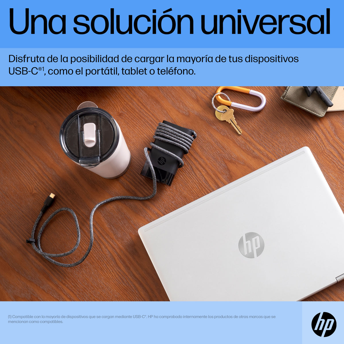 HP USB-C 65W Laptop Charger adaptador e inversor de corriente Interior Negro (7)