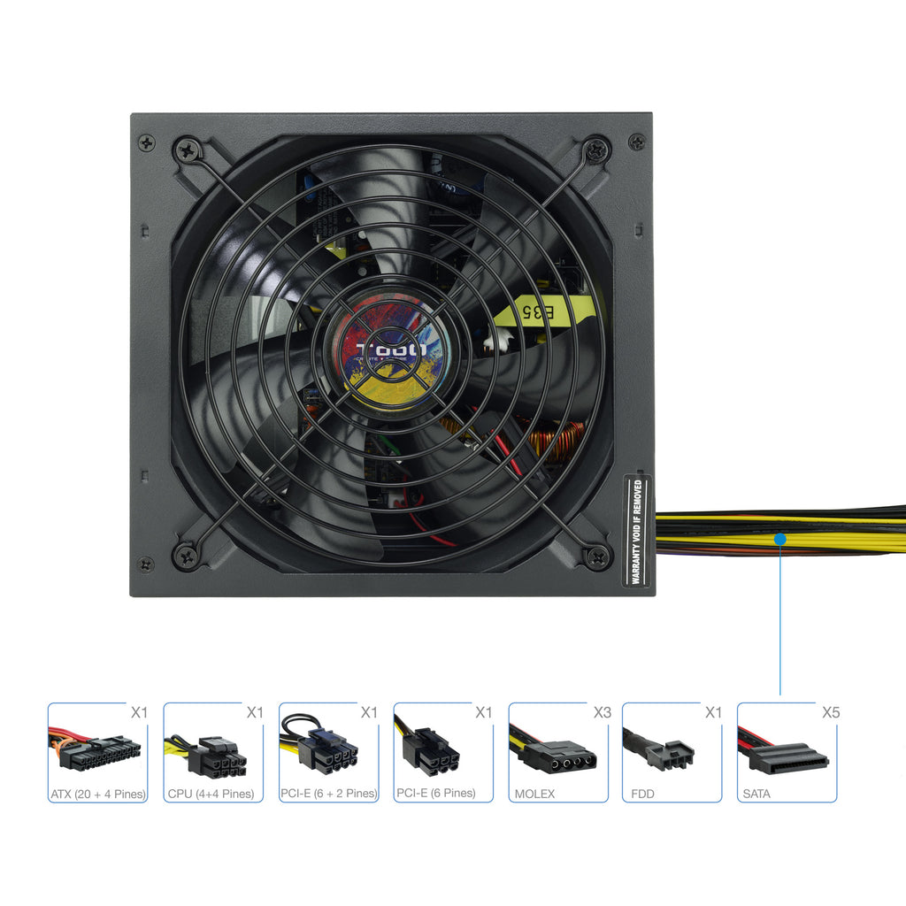 TooQ TQAPOLO-700SP unidad de fuente de alimentación 700 W 20+4 pin ATX ATX Negro (4)