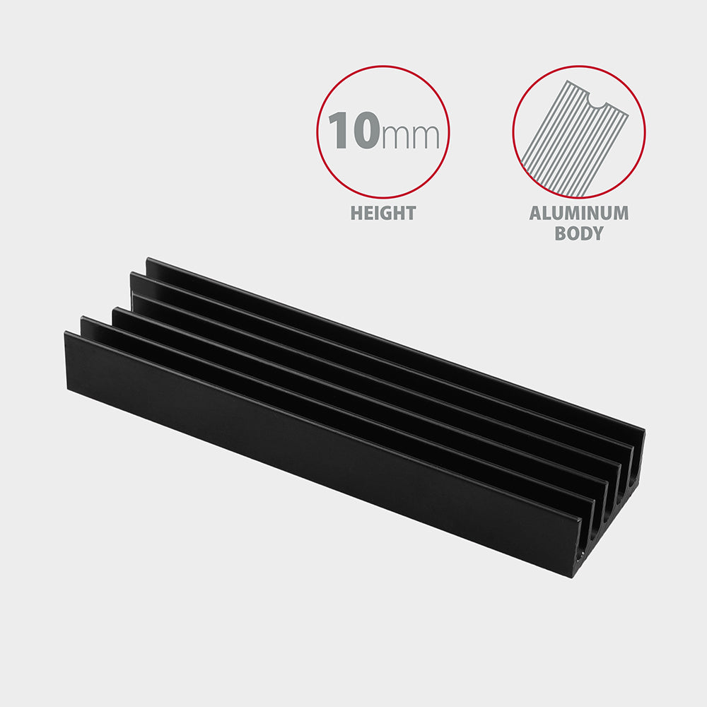 Axagon CLR-M2L10 sistema de refrigeración para ordenador M.2 NVMe SSD, Unidad de estado sólido Disipador térmico/Radiador Negro 1 pieza(s) (3)