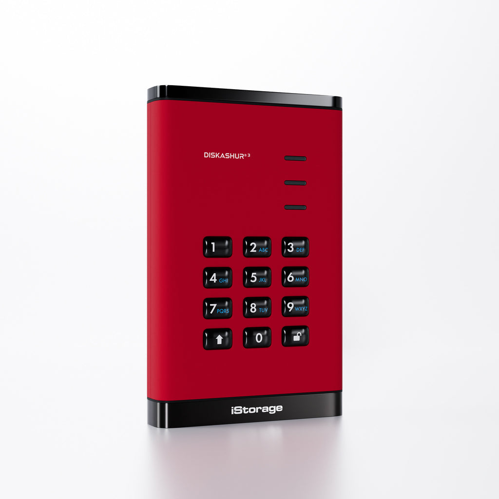 iStorage diskAshur3 HDD disco duro externo 1 TB 2.5" USB Tipo C 3.2 Gen 1 (3.1 Gen 1) Rojo (2)