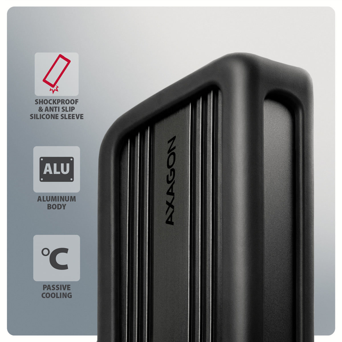Axagon EEM2-40G caja para disco duro externo Caja externa para unidad de estado sólido (SSD) Negro M.2 (8)