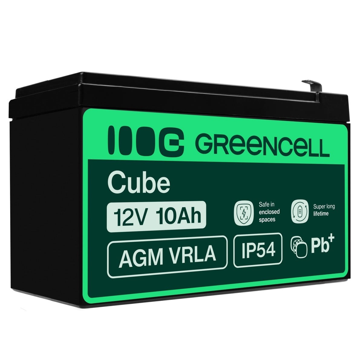Green Cell AGM Battery Lead Acid 12V 10Ah Maintenance Free for UPS and - Battery - 10.000 mAh