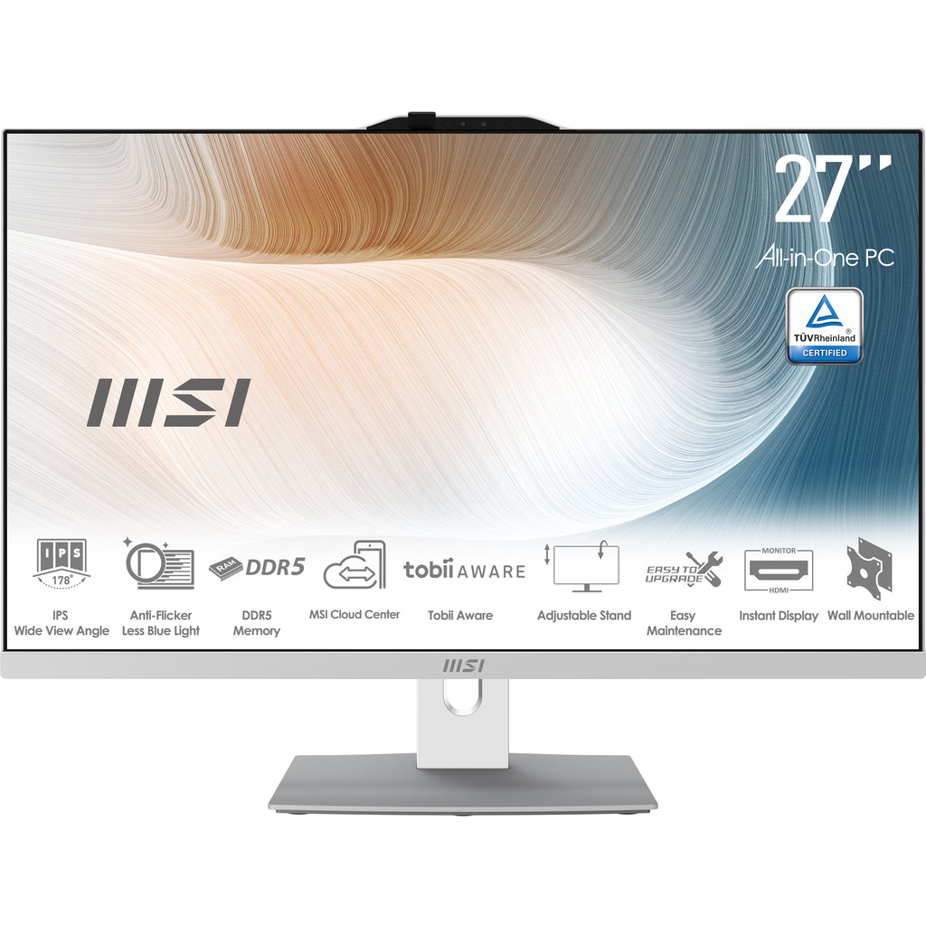 MSI Modern AM272P 1M-1236AT Intel Core 7 150U 68,6 cm (27") 1920 x 1080 Pixeles PC todo en uno 16 GB DDR5-SDRAM 1 TB SSD Windows 11 Home Wi-Fi 6E (802.11ax) Negro (3)