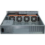 Inter-Tech 2U-2129N Rack Negro, Plata