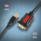 Axagon ADS-1PSN USB-A 2.0 - serial RS-232 DB9-M Prolific adapter cable 1.5m - Adapter - Digital/Daten cable de serie Negro 1,5 m USB tipo A (2)