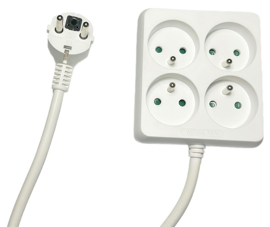 Microconnect MC-PSSQUARE040150FRW base múltiple 1,5 m 4 salidas AC Interior Blanco (2)
