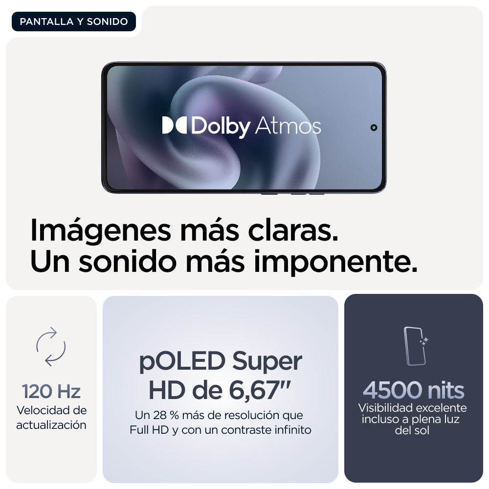 Motorola moto g86 5G 16,9 cm (6.67") SIM doble Android 15 USB Tipo C 8 GB 256 GB 5200 mAh Azul oscuro (7)