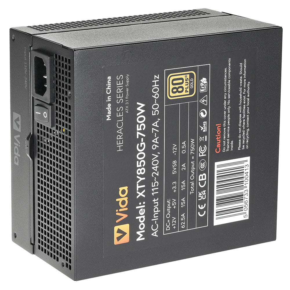 VIDA Heracles unidad de fuente de alimentación 750 W 20+4 pin ATX ATX Negro