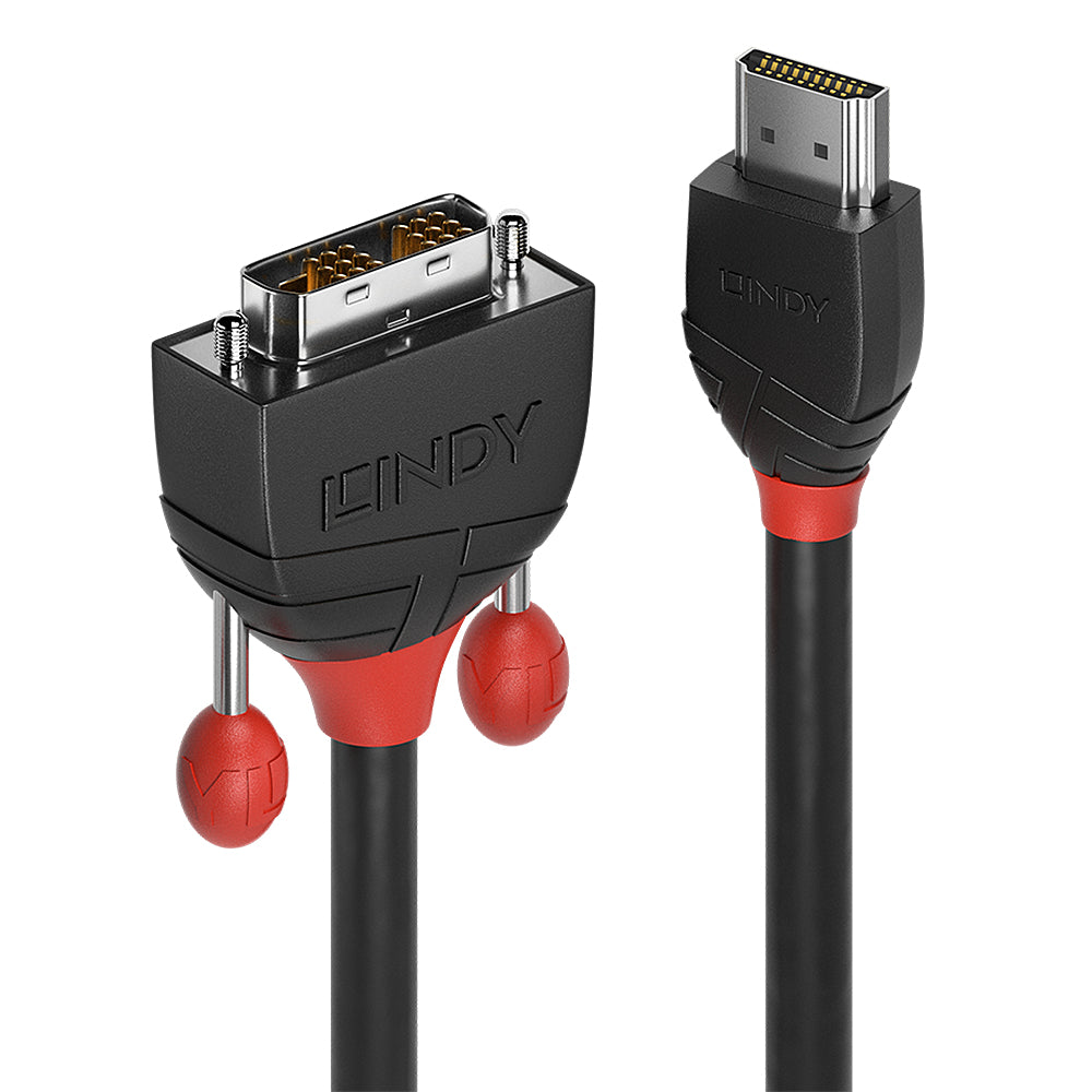 Lindy 36275 adaptador de cable de vídeo 10 m HDMI tipo A (Estándar) DVI-D Negro, Rojo (2)