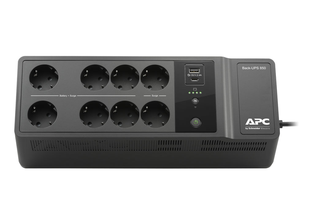 APC BE850G2-GR sistema de alimentación ininterrumpida (UPS) En espera (Fuera de línea) o Standby (Offline) 0,85 kVA 520 W 8 salidas AC (3)