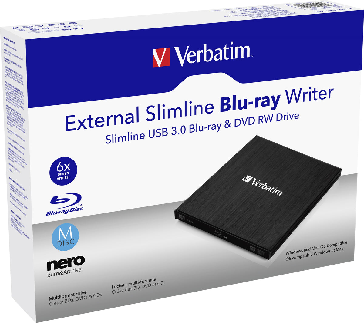 Verbatim External Slimline unidad de disco óptico Blu-Ray RW Negro (8)