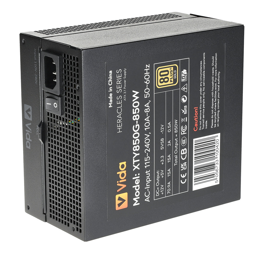 VIDA Heracles unidad de fuente de alimentación 850 W 20+4 pin ATX ATX Negro