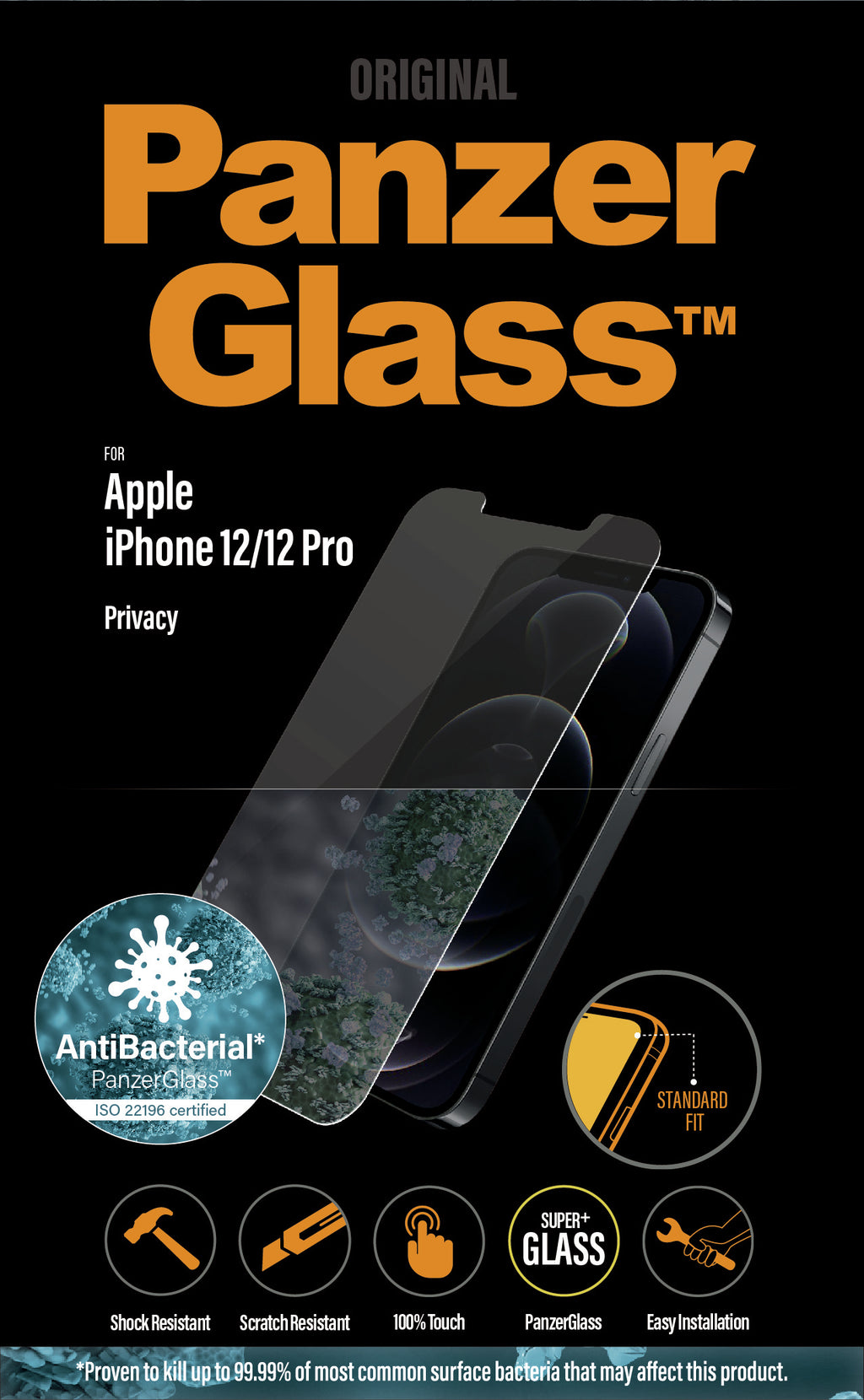 PanzerGlass ® Privacy Screen Protector iPhone 12, 12 Pro (P2708)
