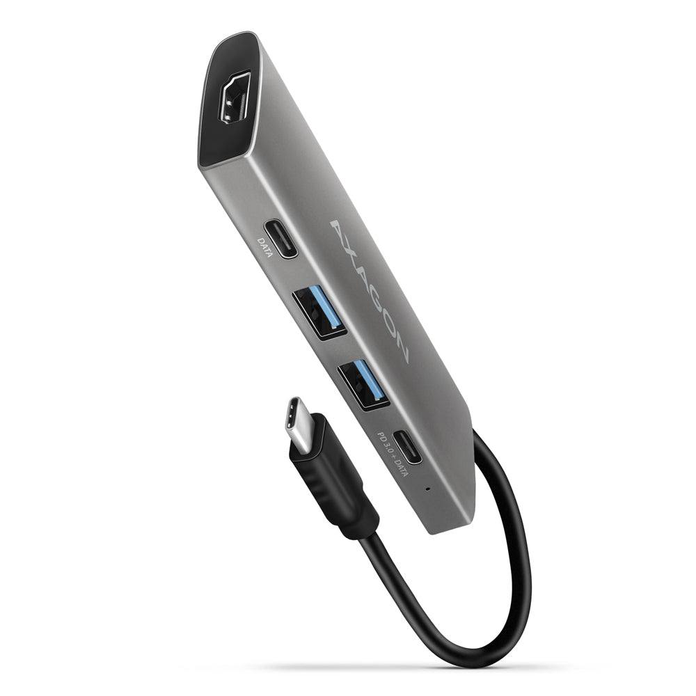 Axagon HMC-5G21 base para portátil y replicador de puertos Alámbrico USB 3.2 Gen 2 (3.1 Gen 2) Type-C Gris