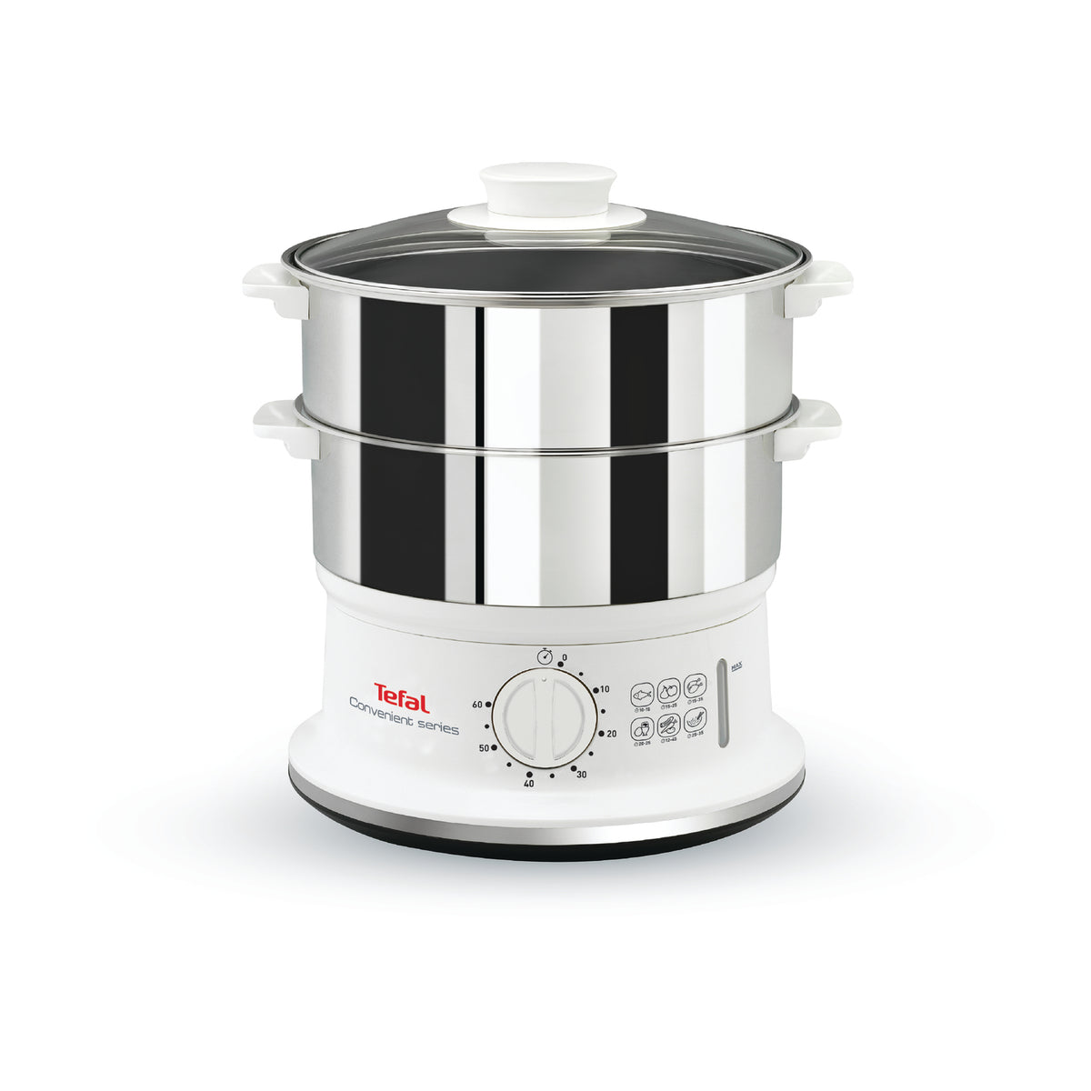 Tefal VC1451 vaporizador 2 cesta(s) Independiente 900 W Blanco, Acero inoxidable