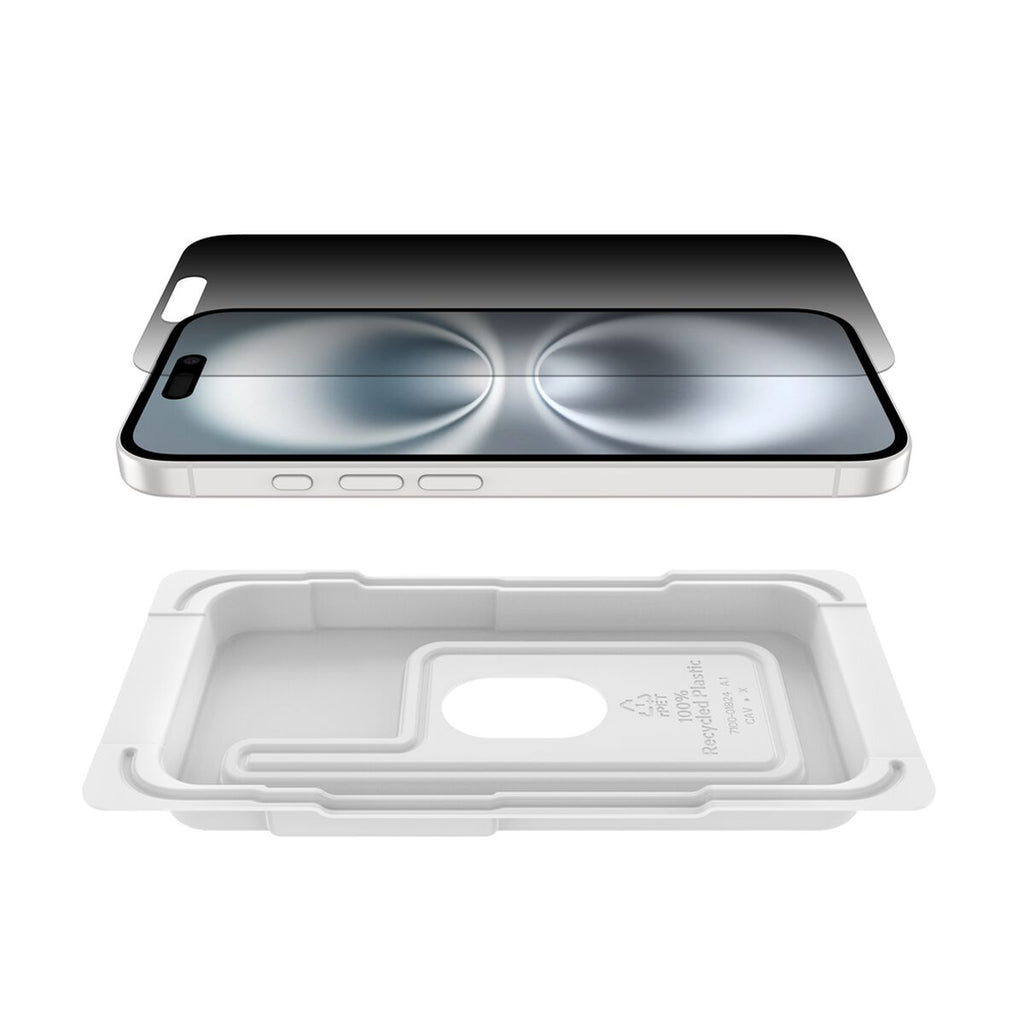 Protector de pantalla para teléfono móvil - tratado - cristal - con filtro de privacidad - 2 sentidos - para Apple iPhone 14 Pro, 15, 16