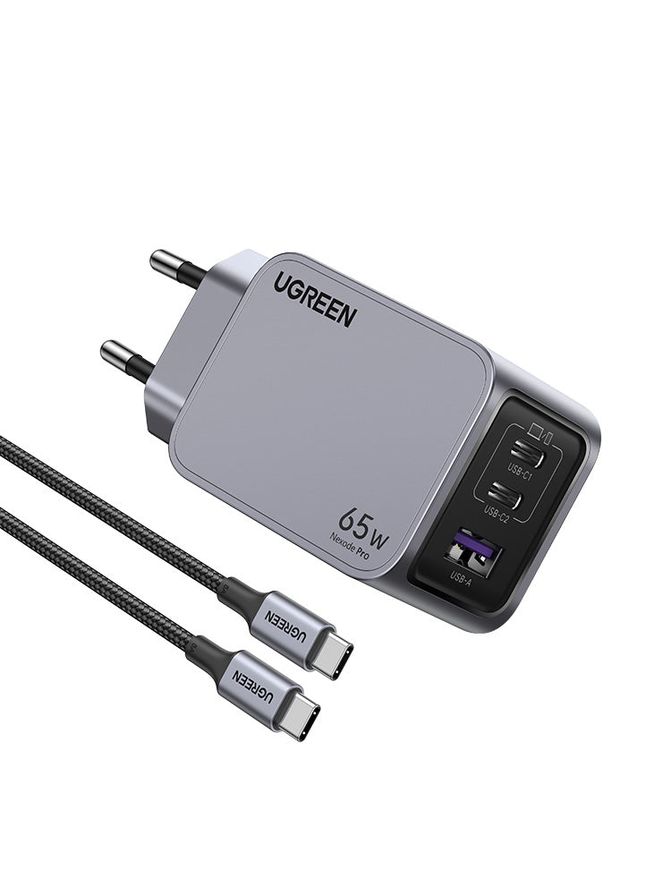 Ugreen 25871 cargador de dispositivo móvil Universal Gris Corriente alterna Carga rápida Interior