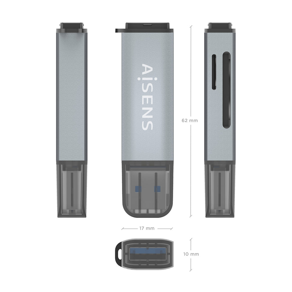 AISENS ASCR-2A09-GR lector de tarjeta USB 3.2 Gen 1 (3.1 Gen 1) Type-A (5)