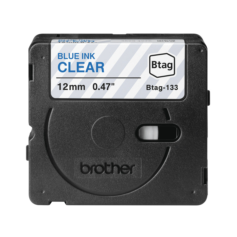 Brother BTAG-133 cinta para impresora de etiquetas Azul sobre transparente (4)