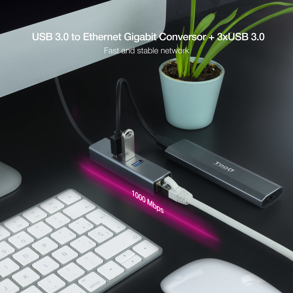 Nanocable 10.03.0407 base para portátil y replicador de puertos Alámbrico USB 3.2 Gen 1 (3.1 Gen 1) Type-A (4)