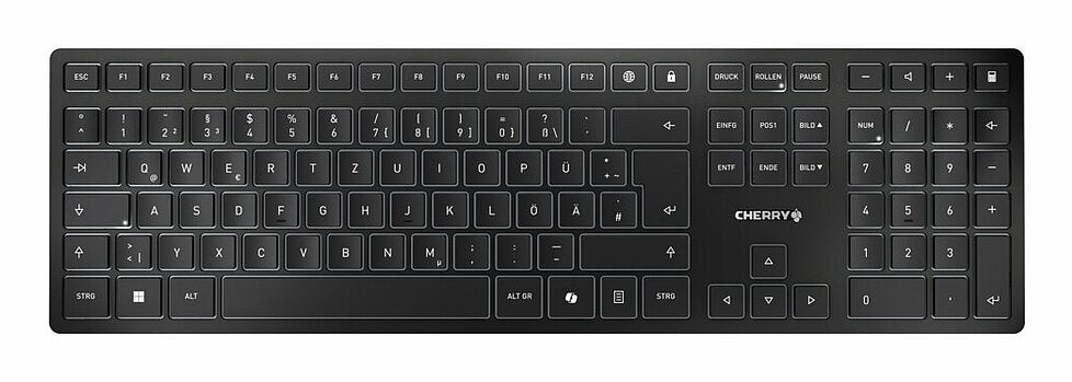 CHERRY KW 9100 SLIM teclado Universal RF Wireless + Bluetooth QWERTY Portugués Negro, Gris