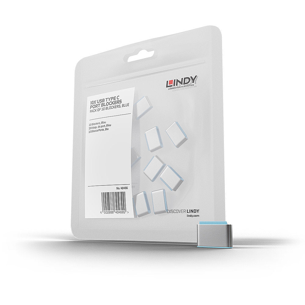 Lindy 40466 bloqueador de puerto USB Tipo C Azul Acrilonitrilo butadieno estireno (ABS) 10 pieza(s) (2)
