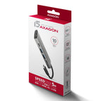 Axagon HMC-5G21 base para portátil y replicador de puertos Alámbrico USB 3.2 Gen 2 (3.1 Gen 2) Type-C Gris (9)