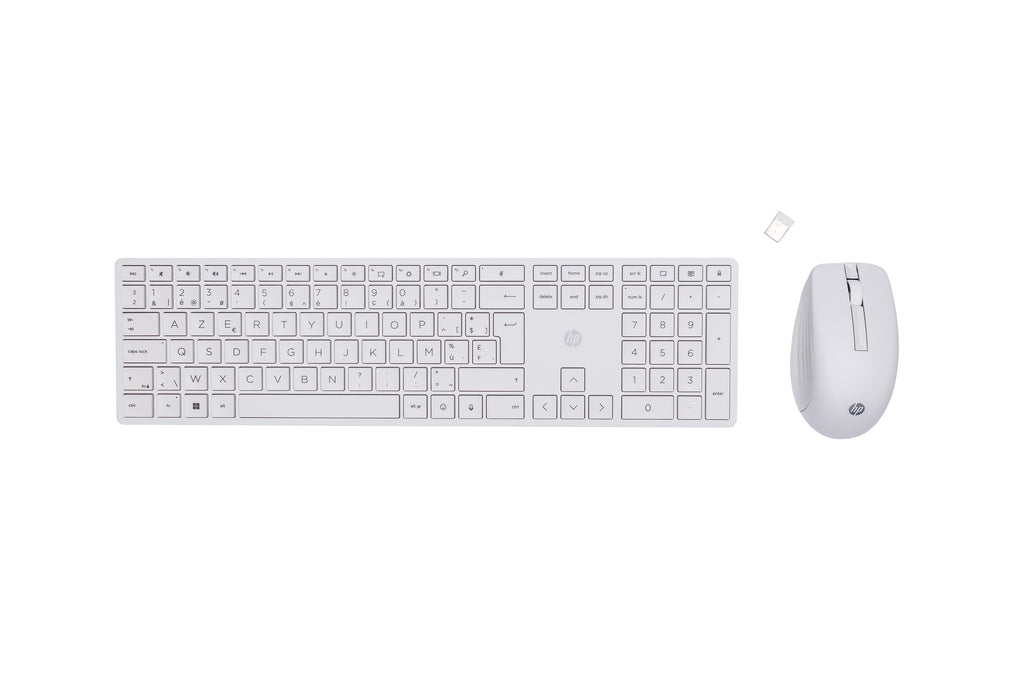 HP 650 Wireless Keyboard and Mouse Combo teclado Ratón incluido Hogar RF inalámbrico AZERTY Belga Blanco (2)