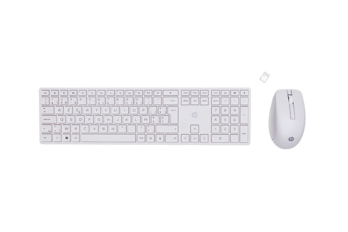 HP 650 Wireless Keyboard and Mouse Combo teclado Ratón incluido Hogar RF inalámbrico AZERTY Belga Blanco (2)