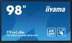 iiyama TE9812MIS-B3AG pantalla de señalización Diseño de quiosco 2,48 m (97.5") LCD Wifi 400 cd / m² 4K Ultra HD Negro Pantalla táctil Procesador incorporado Android 11 24/7 (2)