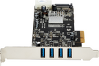 Startech PEXUSB3S44V - Hub Interno, Adaptador USB, PCIe x4, USB 3.0 x 4 (3)