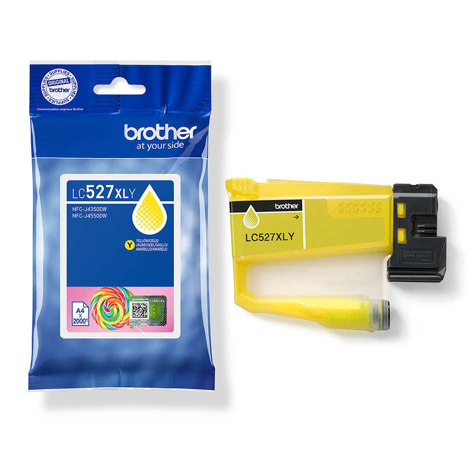 Brother LC-527XLY cartucho de tinta 1 pieza(s) Original Alto rendimiento (XL) Amarillo (4)