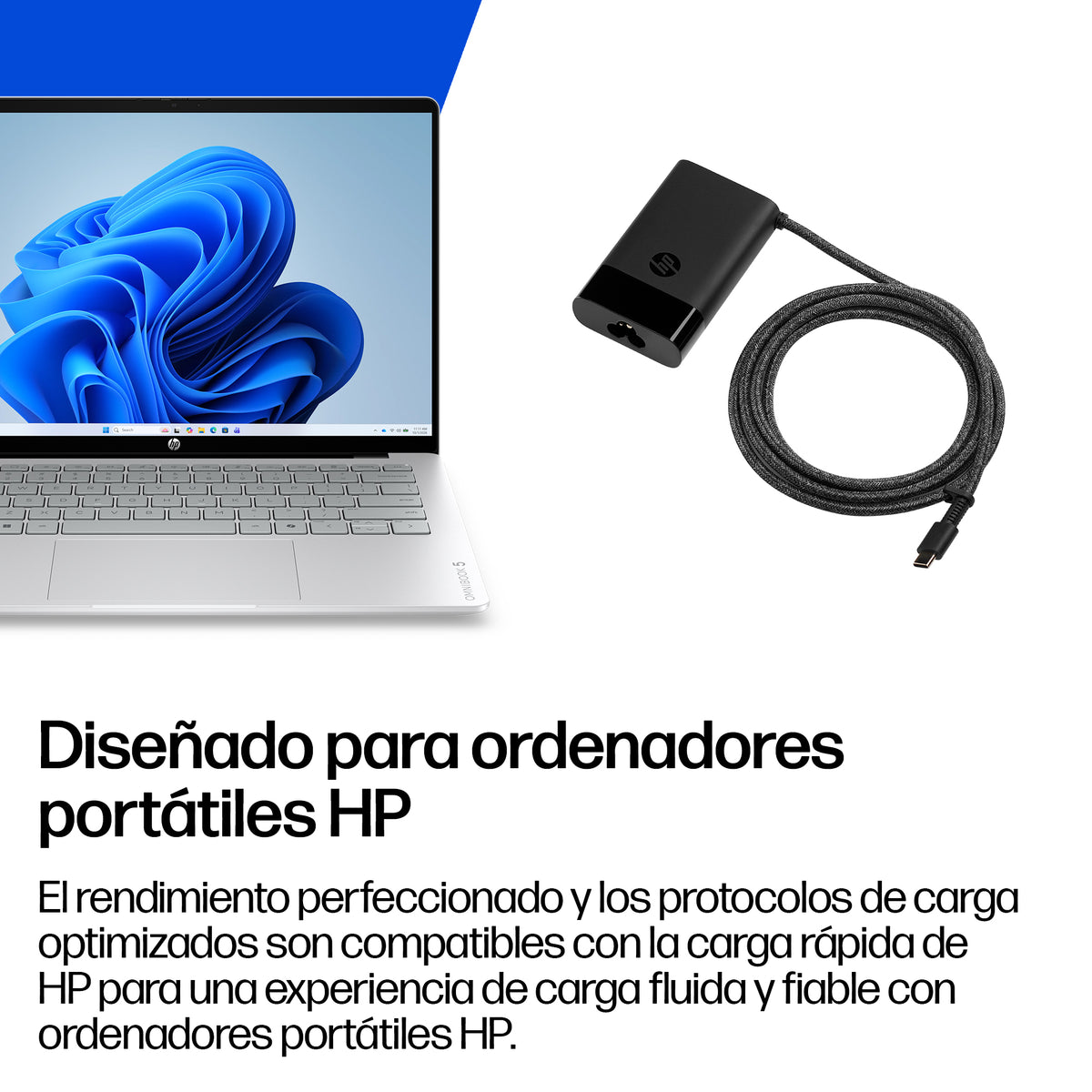 HP 65W USB-C Laptop Charger adaptador e inversor de corriente Interior Negro (4)