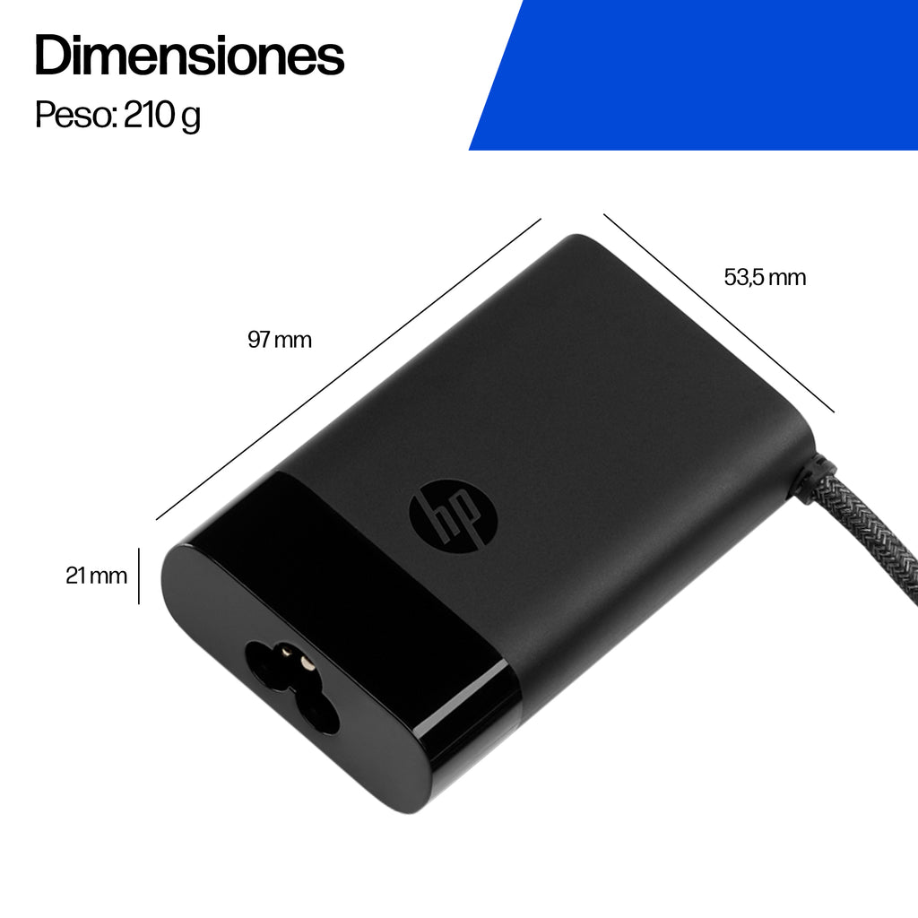 HP 65W USB-C Laptop Charger adaptador e inversor de corriente Interior Negro (5)