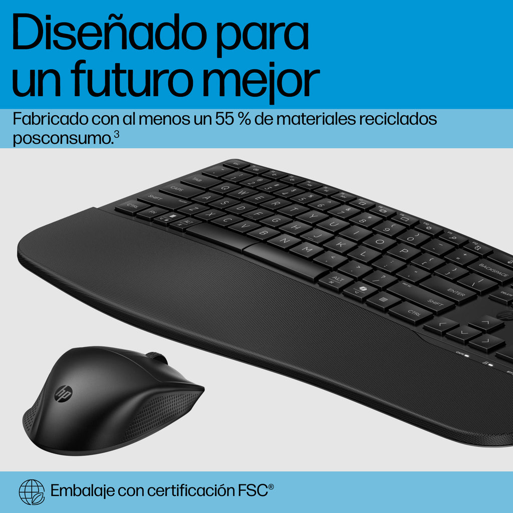 HP 685 Comfort Dual-Mode Keyboard and Mouse Combo teclado Ratón incluido Oficina RF Wireless + Bluetooth Negro (6)