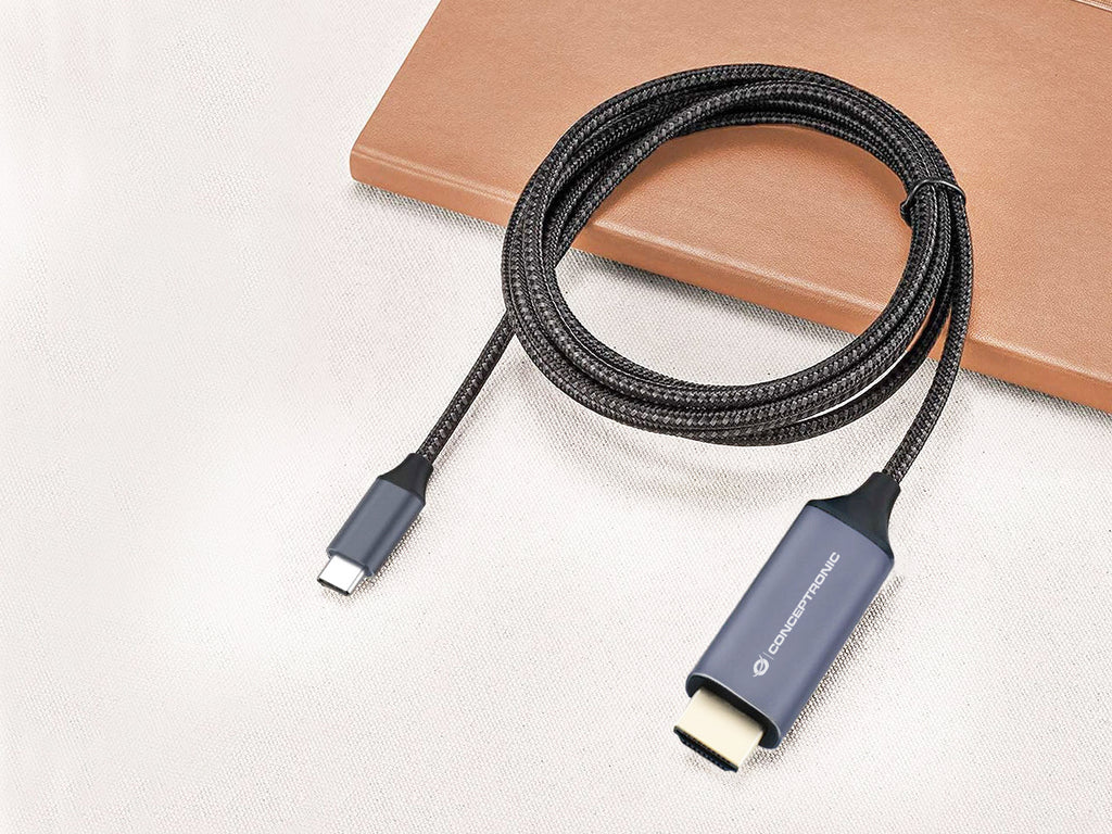 Conceptronic ABBY10G adaptador de cable de vídeo 2 m USB Tipo C HDMI Gris (5)