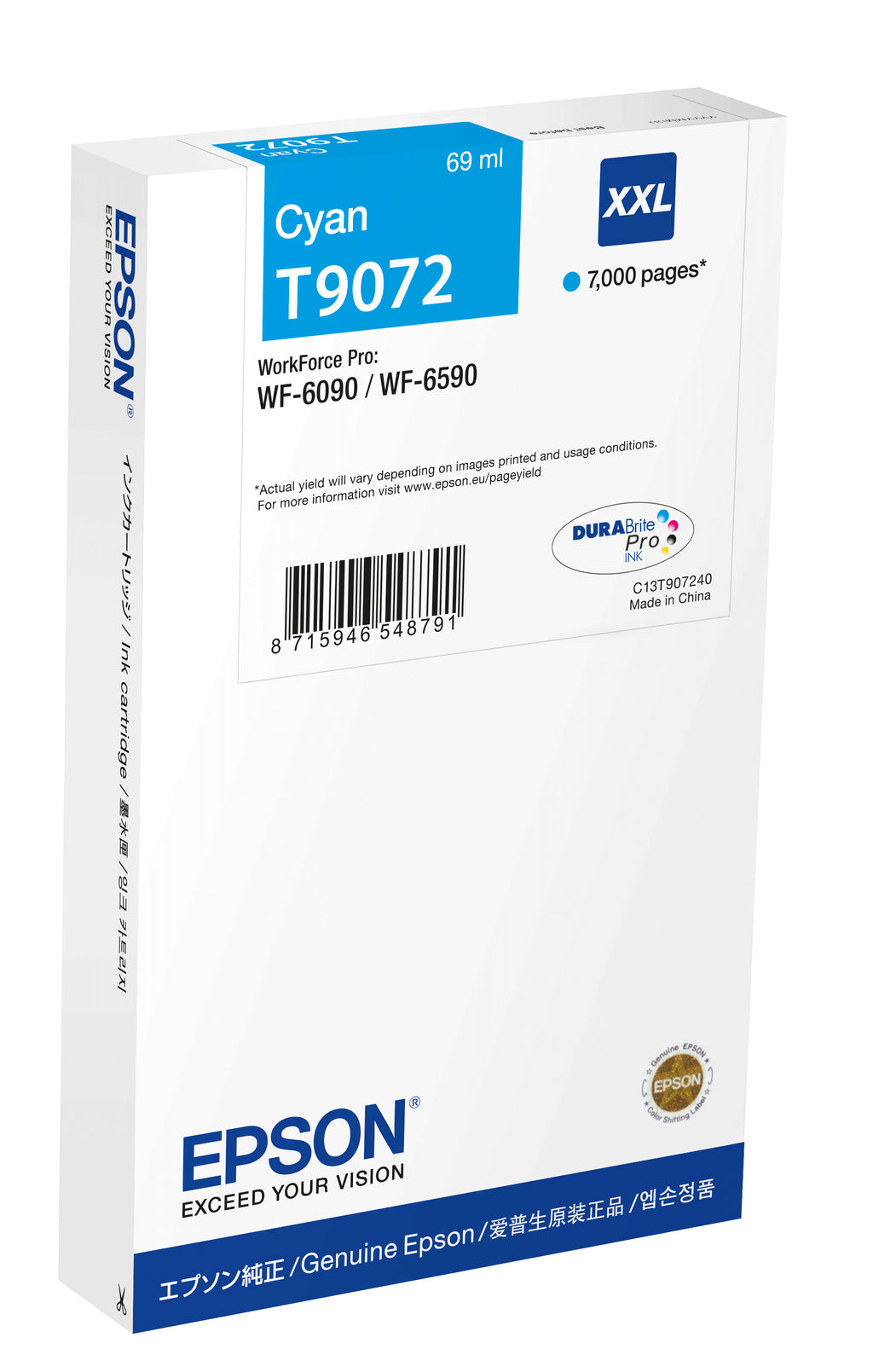 Epson C13T90724N cartucho de tinta 1 pieza(s) Original Alto rendimiento (XL) Cian (2)