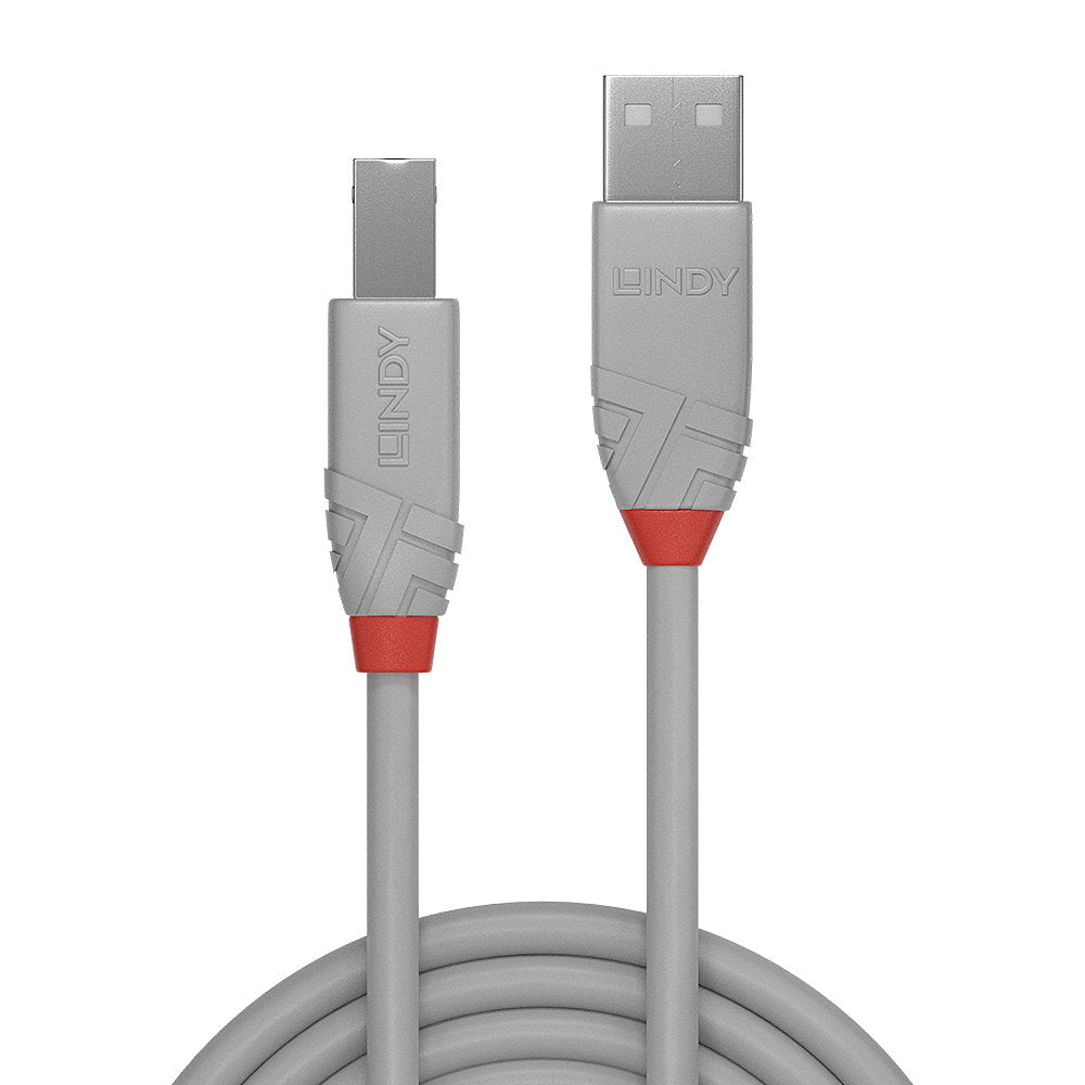Lindy 36683 cable USB USB 2.0 2 m USB A USB B 0,48 Gbit/s Gris (3)