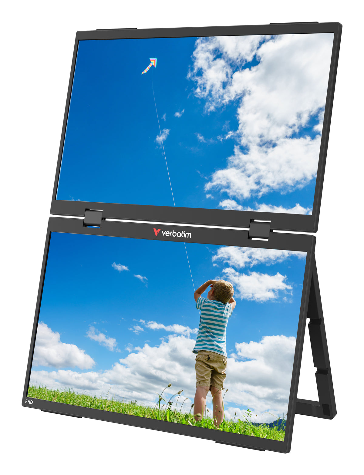 Verbatim Portable 15.6" FHD Dual Monitor Essentials Monitor portátil Negro 39,6 cm (15.6") LCD 1920 x 1080 Pixeles (2)
