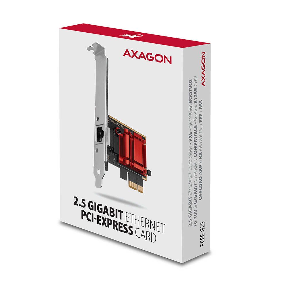 Axagon PCEE-G25 adaptador y tarjeta de red Interno Ethernet 2500 Mbit/s (5)