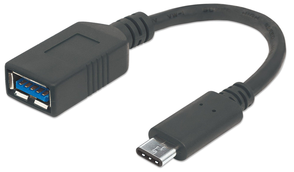 Manhattan 355285 cable USB USB 3.2 Gen 1 (3.1 Gen 1) 0,15 m USB C USB A 5 Gbit/s Negro