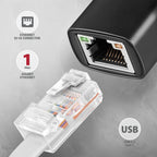 Axagon ADE-AR USB-A 3.2 Gen 1 - Gigabit Ethernet 10/100/1000 Adapter - Adapter - Digital/Daten 1000 Mbit/s (2)